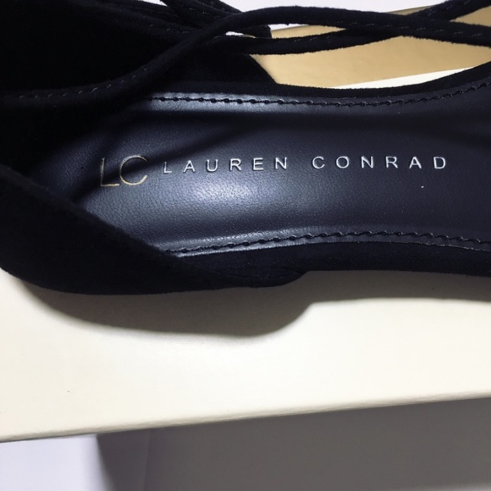SOLD LC Lauren Conrad Flats Lace Up Leopard - Picture 7 of 8